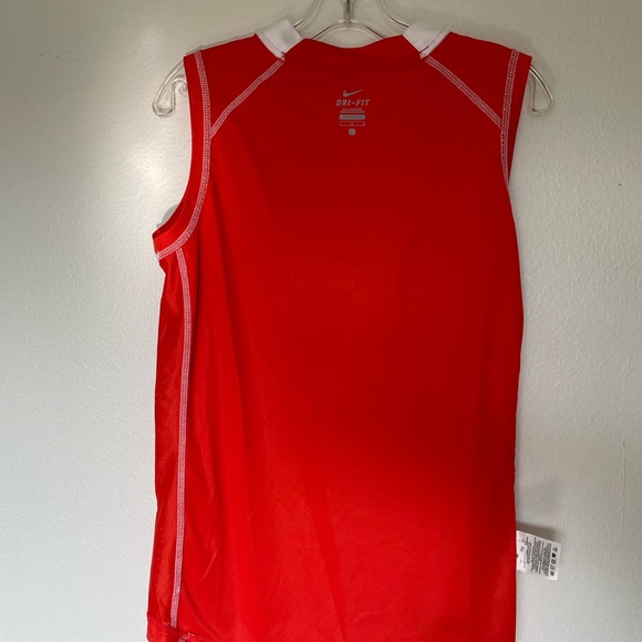 Nike Dri-Fit V-Neck Sleeveless Jersey orange-red NWT - Picture 5 of 5